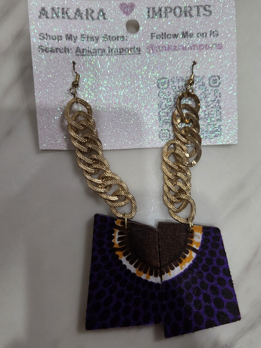 Violet Chainlink Sunburst Earrings